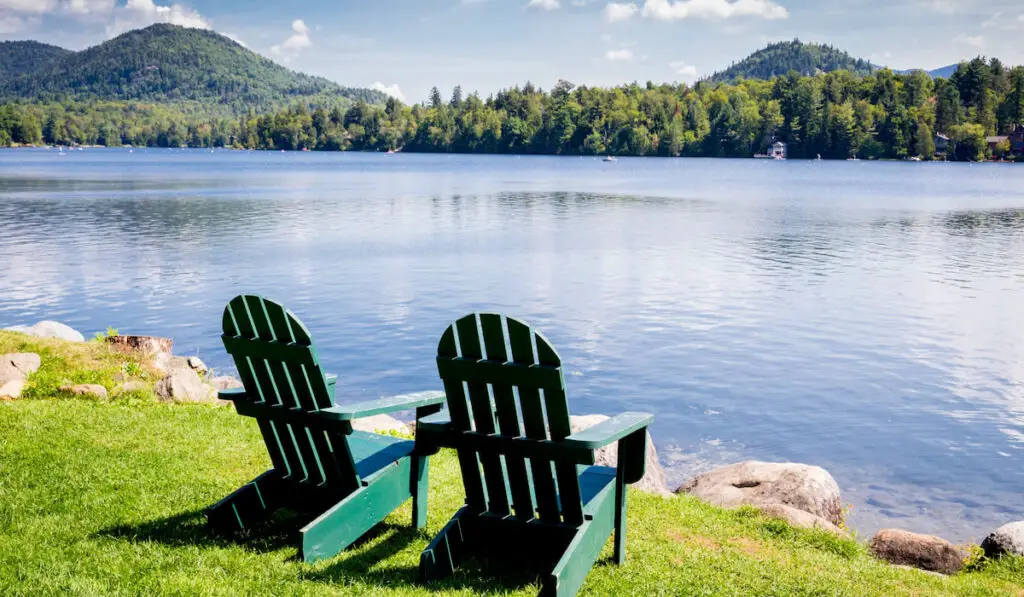 Adirondack chairs on Lake Placid New York