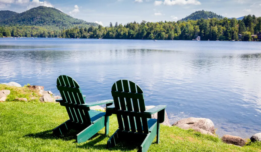 Adirondack chairs on Lake Placid New York 