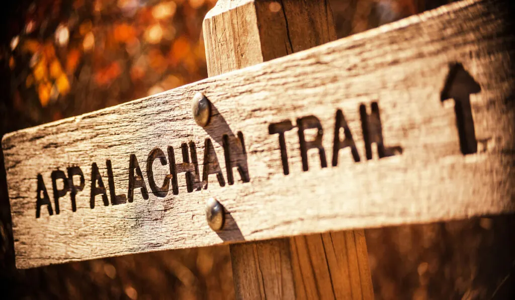 Appalachian Trail sign on wooden board
