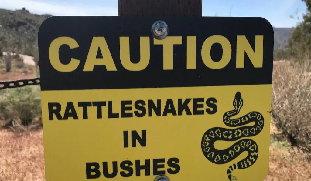 Rattle Snake sign at the Joshua Tree National Park 