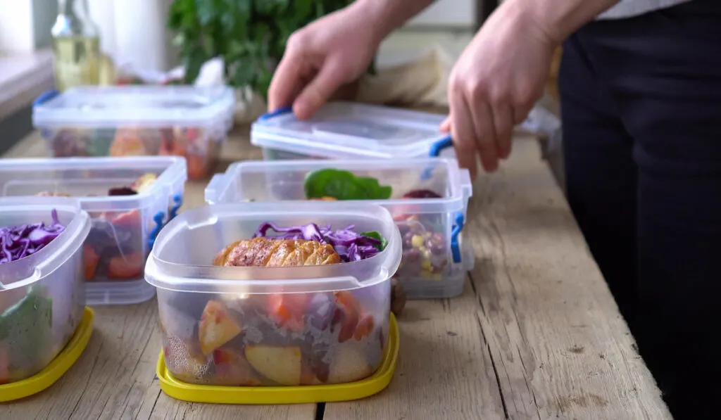 preparing food in airtight container 