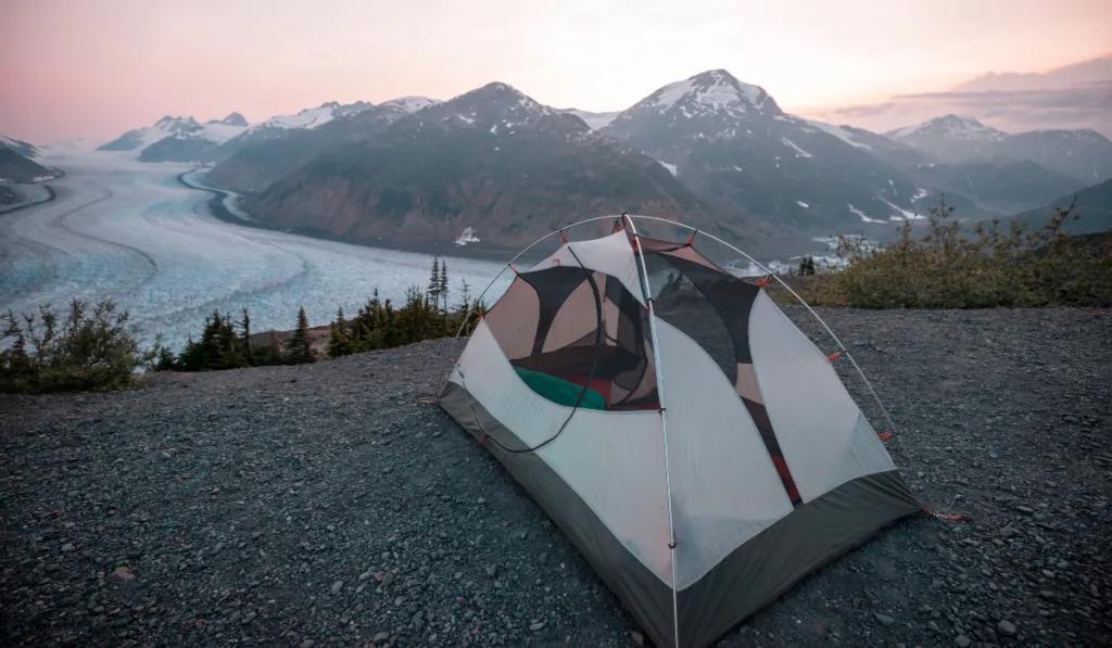 Tent in mountains
