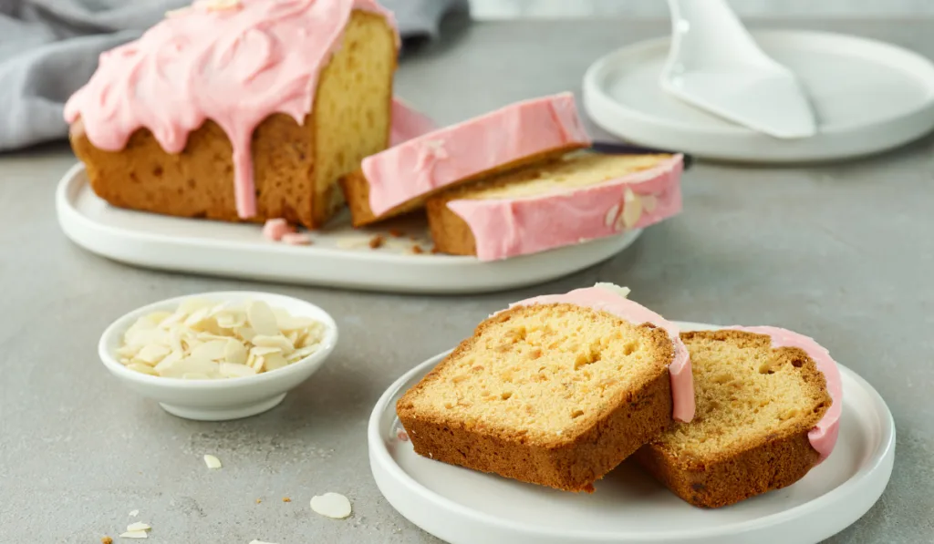 sliced sweet bread on grey table

