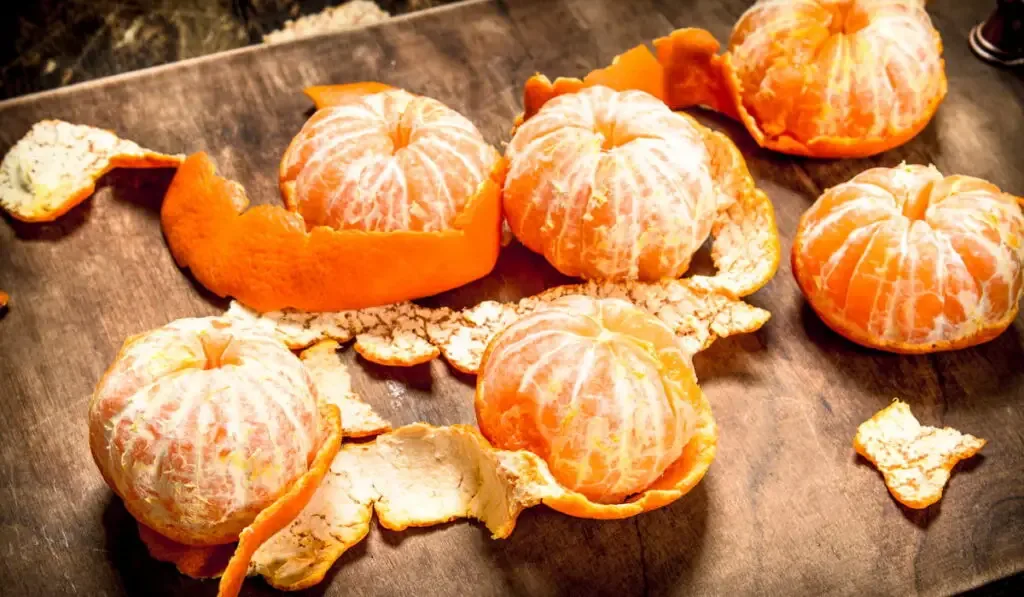 Ripe peeled mandarin